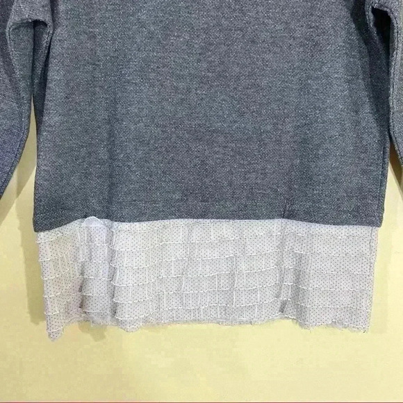 ODDY Gray Layered Tiered Polkadot Pullover Sweater - Picture 9 of 12